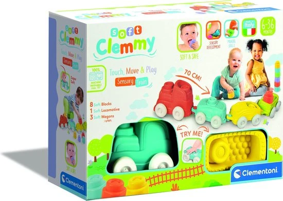 Clementoni Clemmy - Clemmy Sensorische Trein 12 Delig, Blokken, 6-36 Maanden - 17424 4 Clementoni Clemmy - Clemmy Sensorische Trein 12 Delig, Blokken, 6-36 Maanden - 17424 - Afbeelding 2