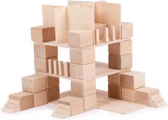 Just Blocks Houten Blokken SMALL PACK 74 Stuks 6 Just Blocks Houten Blokken SMALL PACK 74 Stuks - Afbeelding 4