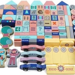 Luxe Houten Bouwstenen - XL Blokkendoos - Blokken & Vormen - Speelstad - Stapelblokken - Little Hippo -Goedkope Blokken Winkel 550x393