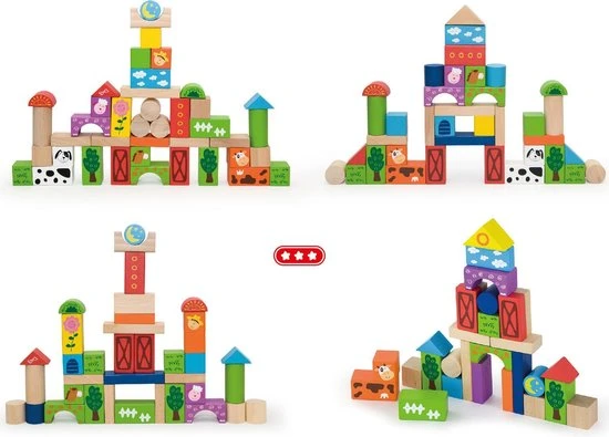 Vigatoys Viga Toys - Blokkenton Boerderij 50st. 9 Vigatoys Viga Toys - Blokkenton Boerderij 50st. - Afbeelding 7