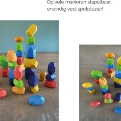 Femur - Houten Stapelstenen - Traditionele Kleuren - Stapelblokken Uitgebreide Set - Balancerende Stenen - Speelblokken - Montessori Speelgoed - Kinder Speelgoed - Educatieve Puzzel - Stapeltoren - Handgemaakt Speelgoed - 36 STUKS -Goedkope Blokken Winkel 550x401 1