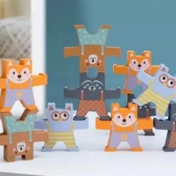 Kabi | Creatieve Houten Stapelbare Beren Voor Kinderen | Multikleur | 12 Beren | Educatief Speelgoed | Stapelen | Houten Bouwblokken Voor Kinderen | Leerzaam | Speelgoed -Goedkope Blokken Winkel 550x403 9