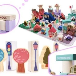 Viking Choice Houten Blokken - Stad - 115-delig - Met Puzzelvloer -Goedkope Blokken Winkel 550x412 16