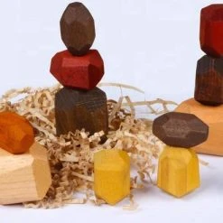 Merkloos Tumi Ishi | Houten Speelgoed | Bouwblokken | Balancing Stones | 15 Stuks | Herfstkleur | Waldorf & Montessori Speelgoed Toys | -Goedkope Blokken Winkel 550x412 5