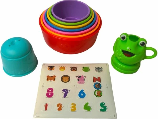 Merkloos Stapeltoren Baby Speelgoed - Met Cijfers + Kikkertje - Kleurrijke Stapelbekers - Educatief Speelgoed 11 Merkloos Stapeltoren Baby Speelgoed - Met Cijfers + Kikkertje - Kleurrijke Stapelbekers - Educatief Speelgoed - Afbeelding 9