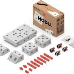 Modu Explorer Kit - Zachte Blokken-19 Onderdelen- Speelgoed 1 -2-3 Jaar- Mega Blocks Grijs -Rood