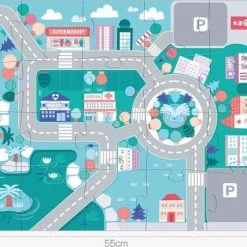 Vikids 4-in-1 Vloerpuzzel & 115 Kleurrijke Houten Bouwstenen Met Autos - Vervoer & Stad Bouwen Met Letters En Cijfers -Goedkope Blokken Winkel 550x427 3