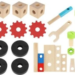 Kruzzel Houten Gereedschap Set Met Blokken En Houten Werk Kist - 71 Delig - Gereedschapskist -Goedkope Blokken Winkel 550x429 1