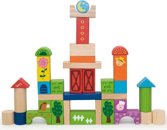 Vigatoys Viga Toys - Blokkenton Boerderij 50st. 8 Vigatoys Viga Toys - Blokkenton Boerderij 50st. - Afbeelding 6
