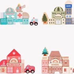 Vikids 4-in-1 Vloerpuzzel & 115 Kleurrijke Houten Bouwstenen Met Autos - Vervoer & Stad Bouwen Met Letters En Cijfers -Goedkope Blokken Winkel 550x434 3