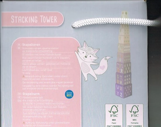 Playtive Stapeltoren / Stacking Tower Met Letters En Stippen / 10 Stuks / FSC Mix / In Elkaar Te Stapelen / Verschillende Afmetingen Vanaf 1 Jaar Onder Toezicht / Om Uw Kind Stil Te Houden Maar Leerrijk / Karton 7 Playtive Stapeltoren / Stacking Tower Met Letters En Stippen / 10 Stuks / FSC Mix / In Elkaar Te Stapelen / Verschillende Afmetingen Vanaf 1 Jaar Onder Toezicht / Om Uw Kind Stil Te Houden Maar Leerrijk / Karton - Afbeelding 5