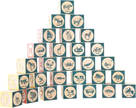 Mr. Dendro – Houten Blokken ABC Met Opbergzak - Engels - Houten Speelgoed 2 Jaar 6 Mr. Dendro – Houten Blokken ABC Met Opbergzak - Engels - Houten Speelgoed 2 Jaar - Afbeelding 4