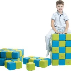 JollyHeap Jolly Heap - 50 Stuks Stoffen Zachte Blokken - Bouwblokken - Kwaliteit - Sensorisch Speelgoed - Veilig En Handgemaakt - Blokken Van Stof - Geluidsarm -Goedkope Blokken Winkel 550x441 2