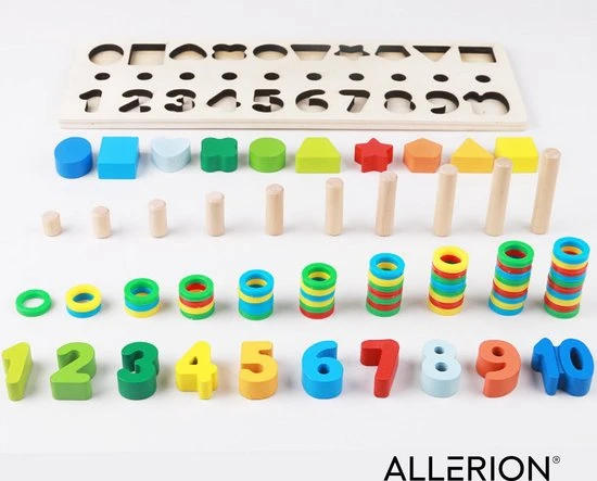 Allerion® Montessori Blokken Set - XL Blokken Speelset - Educatief Speelgoed - Stimuleert Motoriek En Creativiteit - Heldere Felle Kleuren - 100% Duurzaam Hout - Ontwikkelingsspeelgoed 9 Allerion® Montessori Blokken Set - XL Blokken Speelset - Educatief Speelgoed - Stimuleert Motoriek En Creativiteit - Heldere Felle Kleuren - 100% Duurzaam Hout - Ontwikkelingsspeelgoed - Afbeelding 7