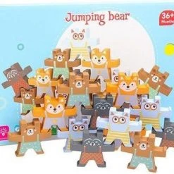 Kabi | Creatieve Houten Stapelbare Beren Voor Kinderen | Multikleur | 12 Beren | Educatief Speelgoed | Stapelen | Houten Bouwblokken Voor Kinderen | Leerzaam | Speelgoed