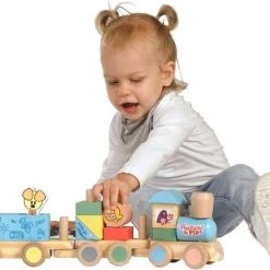 Rubo Toys Woezel En Pip Houten Trein - Blokken - Locomotief En 2 Wagons - Met 2 Speelfiguren - 45 Cm Lang -Goedkope Blokken Winkel 550x451 5