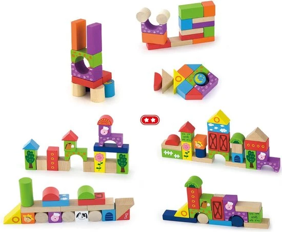 Vigatoys Viga Toys - Blokkenton Boerderij 50st. 7 Vigatoys Viga Toys - Blokkenton Boerderij 50st. - Afbeelding 5