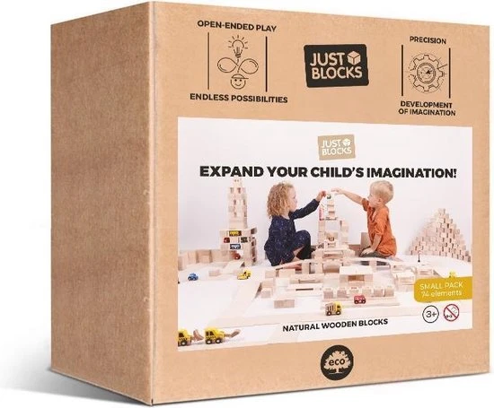 Just Blocks Houten Blokken SMALL PACK 74 Stuks 5 Just Blocks Houten Blokken SMALL PACK 74 Stuks - Afbeelding 3
