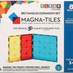 Valtech Magna Tiles - 8 Stuks Uitbreidingsset Clear Colors Rectangles - Constructiespeelgoed