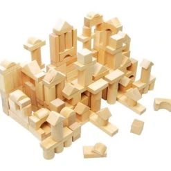 Small Foot Company Houten Blokken Naturel - Small Foot 100 Blokken In Handige Opberg Zak - Houten Speelgoed Vanaf 1 Jaar -Goedkope Blokken Winkel 550x458