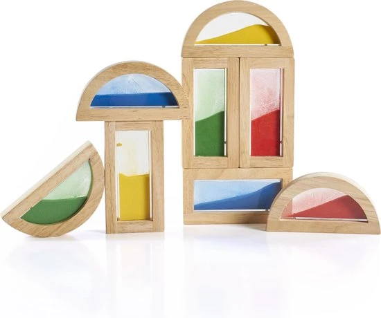 Merkloos Guidecraft - 8 Houten Blokken Gevuld Met Gekleurd Zand 7 Merkloos Guidecraft - 8 Houten Blokken Gevuld Met Gekleurd Zand - Afbeelding 5