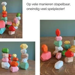 Femur - Houten Stapelstenen - Stapelblokken - Balancerende Stenen - Speelblokken - Montessori Speelgoed - Kinder Speelgoed - Educatieve Puzzel - Stapeltoren - Handgemaakt Speelgoed - 20 STUKS -Goedkope Blokken Winkel 550x471 3