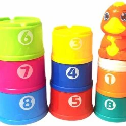 Merkloos Stapeltoren Baby Speelgoed - Letters En Cijfers + Eend - Kleurrijke Stapelbekers - Stapelbekers - Educatief Speelgoed -Goedkope Blokken Winkel 550x475 4