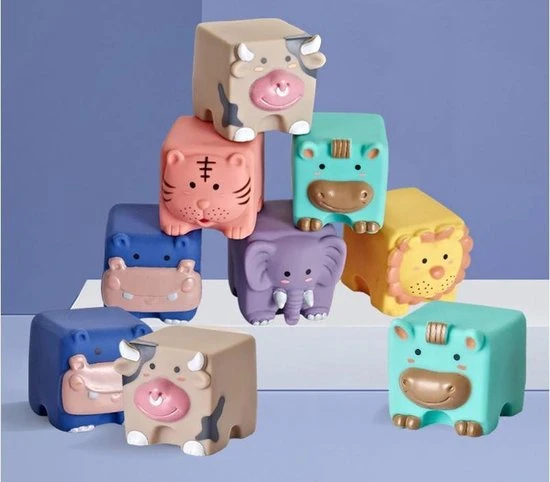 Merkloos Baby Tandjes Zacht Bouwsteenspeelgoed- Kids Silicone Stapelspeelgoed Set 4 Merkloos Baby Tandjes Zacht Bouwsteenspeelgoed- Kids Silicone Stapelspeelgoed Set - Afbeelding 2