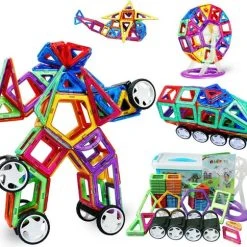 Magnificos - Luxe Magnetische Tegels - Montessori Speelgoed - Magnetische Bouwblokken - Magnetic Tiles - 106 Stuks