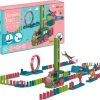 Allerion® Allerion Domino Set Trein – Domino Stenen Spel Voor Kinderen – 120 Dominostenen En 11 Attributen – STEM Speelgoed