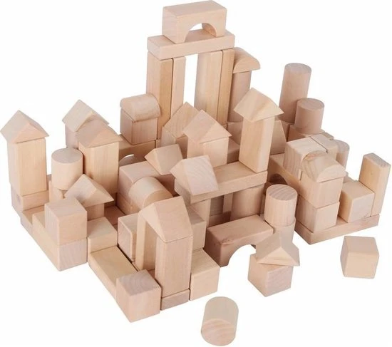 Small Foot Company Zak Met 100x Stuks Houten Blokken - Bouwen Constructie Speelgoed Jongens En Meisjes 3 Small Foot Company Zak Met 100x Stuks Houten Blokken - Bouwen Constructie Speelgoed Jongens En Meisjes