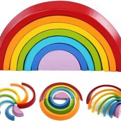 GARPROVM Houten Blokken - Houten Boogbouwstenen - Blokkenset - Stapeltoren - Regenboog - Montessori Speelgoed - STEM - Educatief Speelgoed Voor Peuters, Kinderen, Baby's, Jongens, Meisjes -Goedkope Blokken Winkel 550x487 7