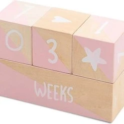 Jollein Houten Mijlpaalblokkenset 4-delig - Pink/White -Goedkope Blokken Winkel 550x489 3
