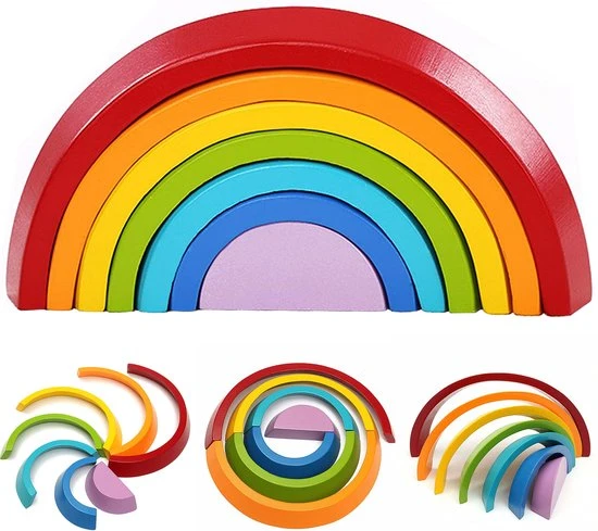 Muao Rainbow Houten Blokken 7 Stuks - Educatief Speelgoed - Bouwstenen - Houten Regenboog - Puzzelstuk Speelgoed - Geometrie Bouwstenen Voor Kinderen Baby Peuters - Geschenken Voor Kinderen 3 Muao Rainbow Houten Blokken 7 Stuks - Educatief Speelgoed - Bouwstenen - Houten Regenboog - Puzzelstuk Speelgoed - Geometrie Bouwstenen Voor Kinderen Baby Peuters - Geschenken Voor Kinderen