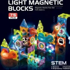 STEM Nieuwe Licht Magnetische Blokken-75 Stuk-3D Magnetisch Speelgoed- Magnetische Bouwset Met Verlichting-Light Magnetic Blocks -Goedkope Blokken Winkel 550x497