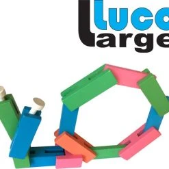 Luco Toys Luco Large ECO Blokken En Plankjes. Met Verbindingsstukken En Wielen, Past Op KAPLA, Bblocks. Duurzame Constructieset Hout. 72 Elementen. -Goedkope Blokken Winkel 550x500 1