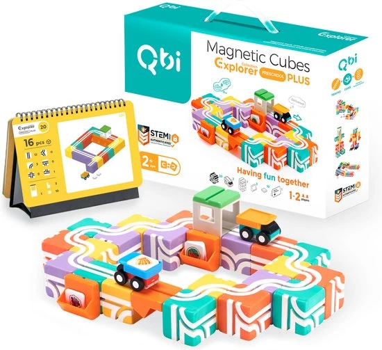 QBI Blokkenset Magnetic Cubes Collection Explorer Preschool Plus 37delig 3 QBI Blokkenset Magnetic Cubes Collection Explorer Preschool Plus 37delig