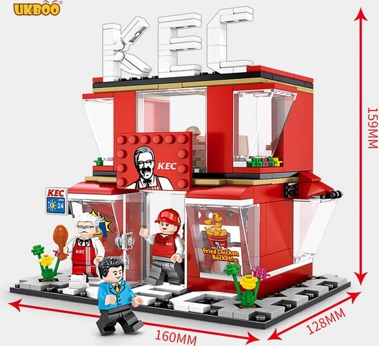 BeBo Blocks 'lego' KFC Restaurant 4 BeBo Blocks 'lego' KFC Restaurant - Afbeelding 2