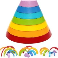 GARPROVM Houten Blokken - Houten Boogbouwstenen - Blokkenset - Stapeltoren - Regenboog - Montessori Speelgoed - STEM - Educatief Speelgoed Voor Peuters, Kinderen, Baby's, Jongens, Meisjes -Goedkope Blokken Winkel 550x503 9