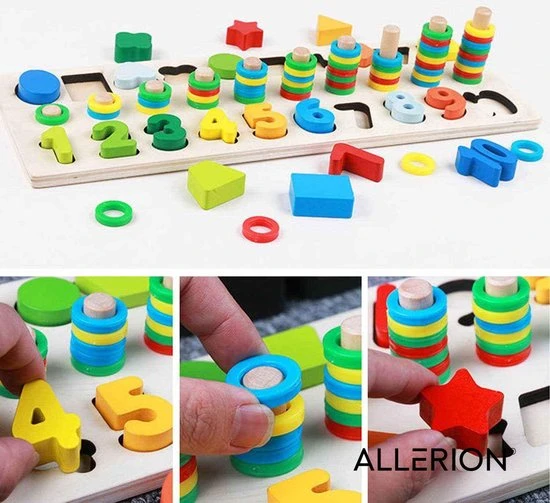 Allerion® Montessori Blokken Set - XL Blokken Speelset - Educatief Speelgoed - Stimuleert Motoriek En Creativiteit - Heldere Felle Kleuren - 100% Duurzaam Hout - Ontwikkelingsspeelgoed 4 Allerion® Montessori Blokken Set - XL Blokken Speelset - Educatief Speelgoed - Stimuleert Motoriek En Creativiteit - Heldere Felle Kleuren - 100% Duurzaam Hout - Ontwikkelingsspeelgoed - Afbeelding 2