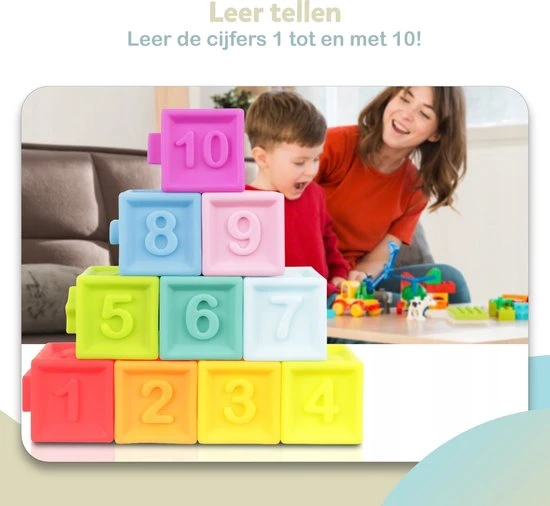 Fidgy - Baby Speelgoed - 10 Stuks - Baby Blokken - Badspeelgoed - Sensorisch Speelgoed 6 Fidgy - Baby Speelgoed - 10 Stuks - Baby Blokken - Badspeelgoed - Sensorisch Speelgoed - Afbeelding 4
