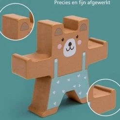 Kabi | Creatieve Houten Stapelbare Beren Voor Kinderen | Multikleur | 12 Beren | Educatief Speelgoed | Stapelen | Houten Bouwblokken Voor Kinderen | Leerzaam | Speelgoed -Goedkope Blokken Winkel 550x510 8