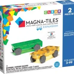 Valtech Magna Tiles - 2 Stuks Cars Auto's Clear Colors - Constructiespeelgoed
