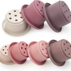 Loreno Styling Stapeltoren | Stapelbekers | Montessori | Siliconen | Educatief Speelgoed | Baby| Dreumes | Peuter | Bpa Vrij | Mauve