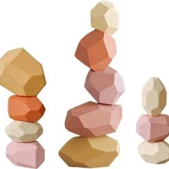 BLID Houten Speelgoed Blokken Roze Blokkenspel Blokkenset Blokkentoren (10st) - Educatief - Stapeltoren - Blokken