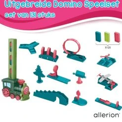 Allerion® Allerion Domino Set Trein – Domino Stenen Spel Voor Kinderen – 120 Dominostenen En 11 Attributen – STEM Speelgoed -Goedkope Blokken Winkel 550x515 1