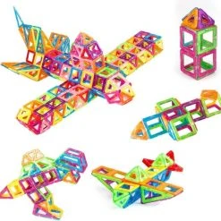 Magnificos - Magnetische Tegels - Montessori Speelgoed - Magnetische Bouwblokken - Magnetic Tiles - 112 Stuks