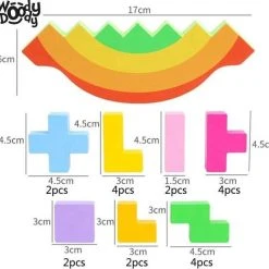 Montessori Tetris Balanceer Puzzel Groot 18cm - Educatief Speelgoed Voor Balans - Tangram Tetris Stapelspeelgoed - Motoriek En Cognitief Spel - Stapel Speelgoed Blokken - WoodyDoody -Goedkope Blokken Winkel 550x519