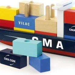 Vilac Containerschip Blokken - 40 Cm Lang - 34 Houten Containers 8 Vilac Containerschip Blokken - 40 Cm Lang - 34 Houten Containers -Goedkope Blokken Winkel 550x519 4
