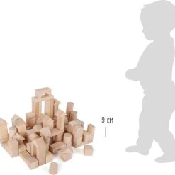 Small Foot Company Houten Blokken Naturel - Small Foot 100 Blokken In Handige Opberg Zak - Houten Speelgoed Vanaf 1 Jaar -Goedkope Blokken Winkel 550x521 1